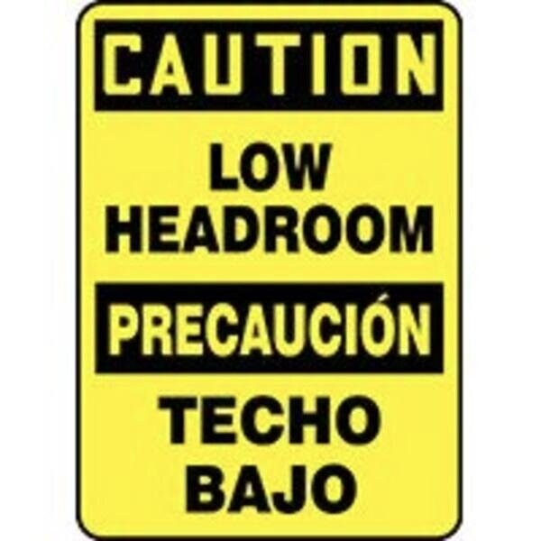 Accuform BILINGUAL OSHA CAUTION SAFETY SIGN LOW SBMECR621XL - main
